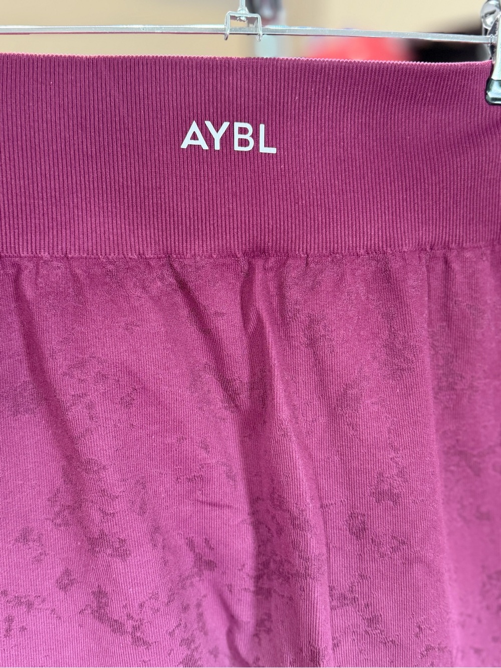 AYBL High Waist Mauve Marl Leggings Women’s Large Gym Yoga Activewear - Picture 3 of 4